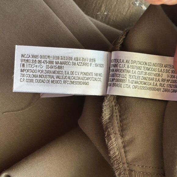 Zara Straight Leg Low Rise Brown Trousers Work Casual Pants Size M NWOT - Picture 13 of 14